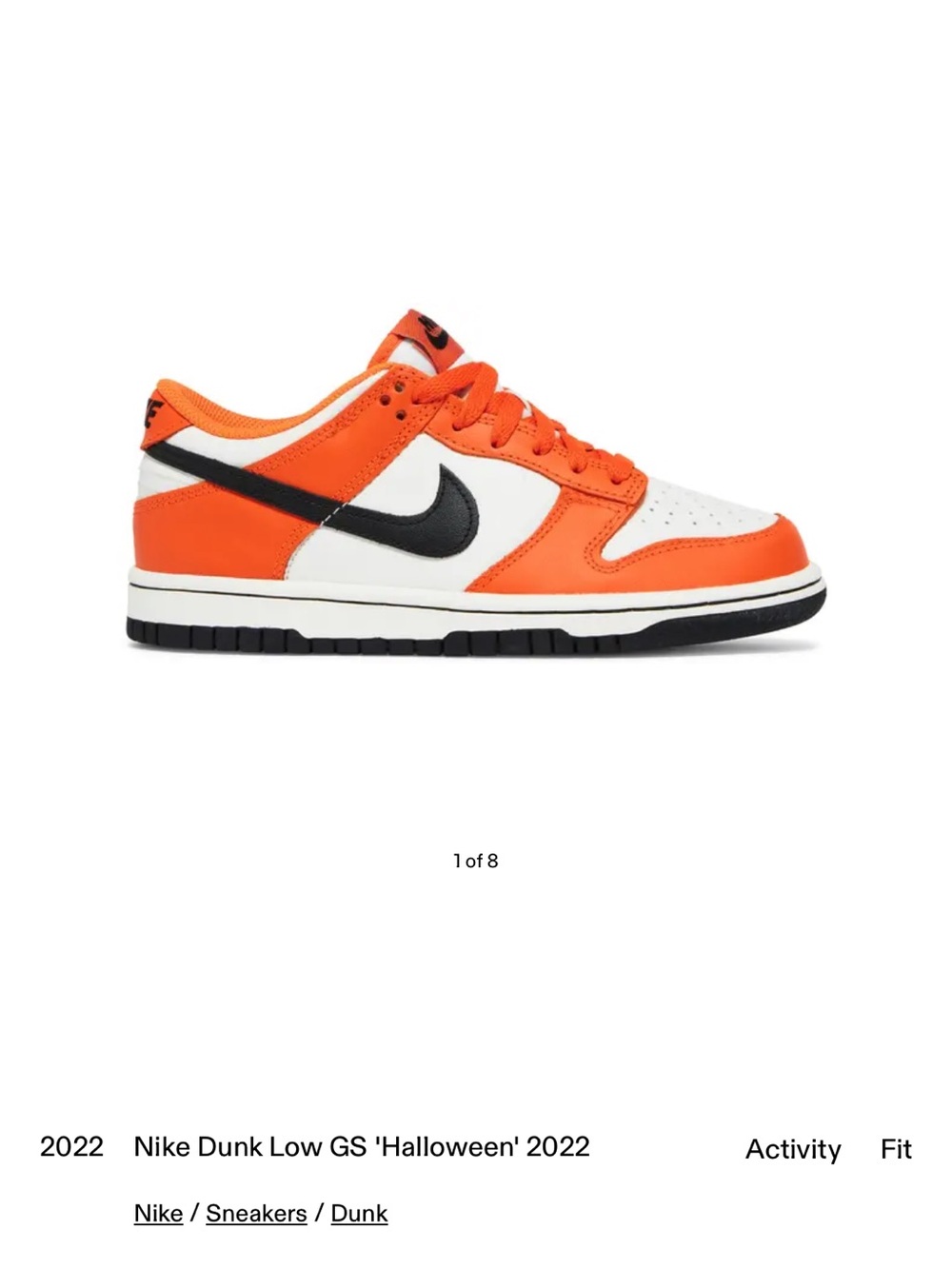 Nike Kids' Dunk Low GS in Orange/Black/White